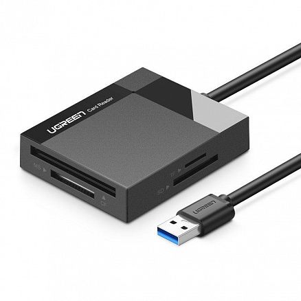 Картридер USB 3.0 универсальный длина 1 м Ugreen CR125 черный