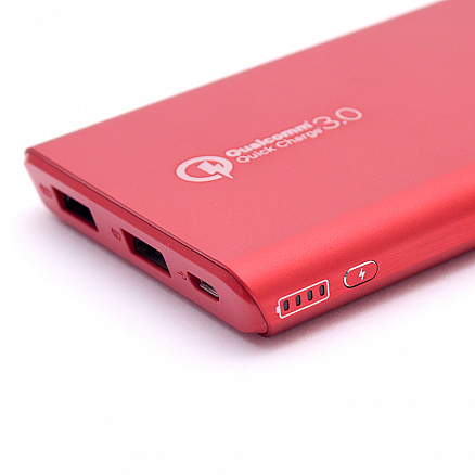 Внешний аккумулятор Romoss GT Pro 10000мАч (2хUSB, ток 3А, быстрая зарядка QC 3.0) красный