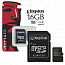 Карта памяти Kingston SDC10G2 MicroSDHC 16GB Class 10 45 Мб/с UHS-I с адаптером SD