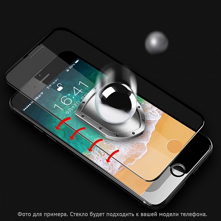 Защитное стекло для iPhone 6, 6S, 7, 8 на весь экран противоударное Mocolo AB Glue 0,33 мм 3D черное