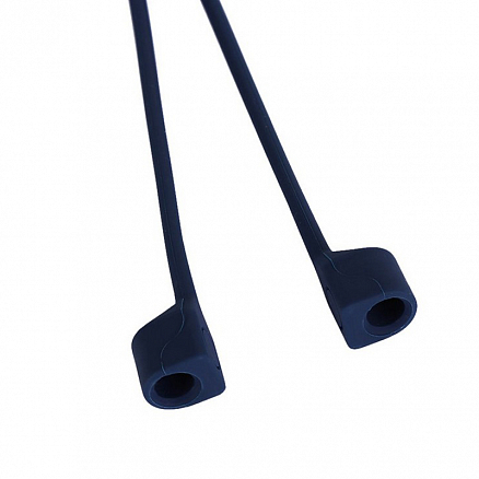 Шнурок для наушников AirPods силиконовый магнитный Nova Handy темно-синий