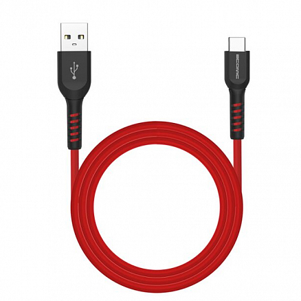 Кабель Type-C - USB для зарядки 1,5 м 2.4А Atomic Energeek-Blast черно-красный