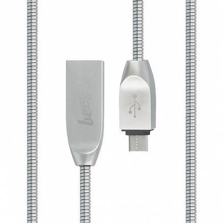 Кабель Type-C - USB 2.0 для зарядки длина 1 м 2А Beyoo Zinc серебристый