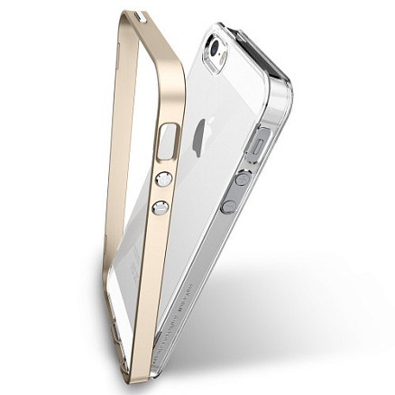 Чехол для iPhone 5, 5S, SE гибридный Spigen SGP Neo Hybrid Crystal прозрачно-золотистый