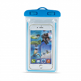 Водонепроницаемый чехол для телефонов 4.8-5.8 дюйма GreenGo Glow размер 10х17,5 см голубой