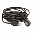 Кабель-удлинитель USB 2.0 (папа - мама) активный длина 15 м Cablexpert UAE-01 прозрачно-черный