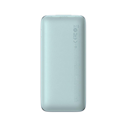 Внешний аккумулятор Baseus Bipow Pro Digital Overseas Edition с дисплеем 10000мАч (USB, Type-C, ток 3А, быстрая зарядка PD, QC 3.0, 20Вт) голубой