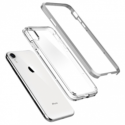 Чехол для iPhone XR гибридный Spigen SGP Neo Hybrid Crystal прозрачно-серебристый