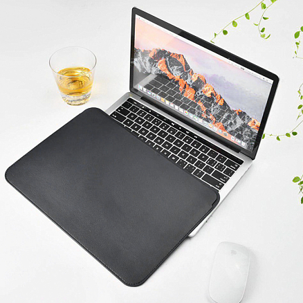 Чехол для Apple MacBook 12 A1534 кожаный футляр WiWU Skin темно-серый
