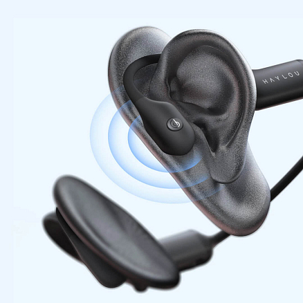 Наушники беспроводные Bluetooth Haylou PurFree BC01 с костной проводимостью и микрофоном для спорта черные