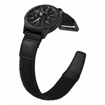 Ремешок-браслет для Samsung Galaxy Watch 46 мм, Gear S3 текстильный Nova Nylon New черный
