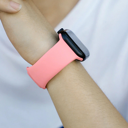 Ремешок-браслет для Apple Watch 42 и 44 мм силиконовый Nova Sport светло-розовый