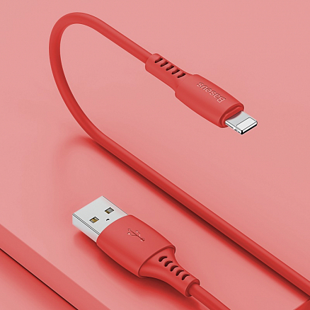 Кабель USB - Lightning для зарядки iPhone 1,2 м 2.4А Baseus Colourful красный