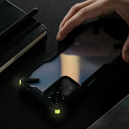 Чехол для Xiaomi Redmi Note 11 Pro+ гибридный Ringke Fusion X со светящимися вставками черный