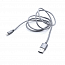 Кабель USB - Lightning для зарядки iPhone 1 м 2.1A плетеный Romoss CB12n серый
