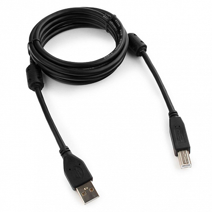 Кабель USB 2.0 - USB B для подключения принтера или сканера 1,8 м Cablexpert с ферритами черный
