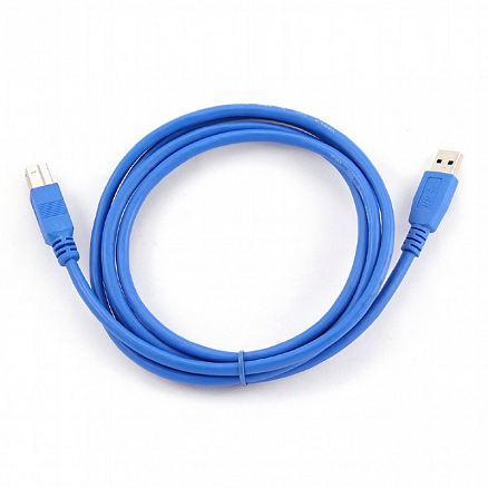 Кабель USB 3.0 - USB B для подключения принтера или сканера длина 1,8 м Cablexpert синий