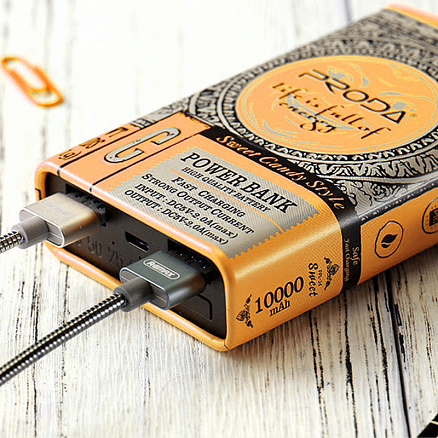 Внешний аккумулятор Remax Proda Cool taste 10000мАч (2хUSB, ток 2А) оранжевый