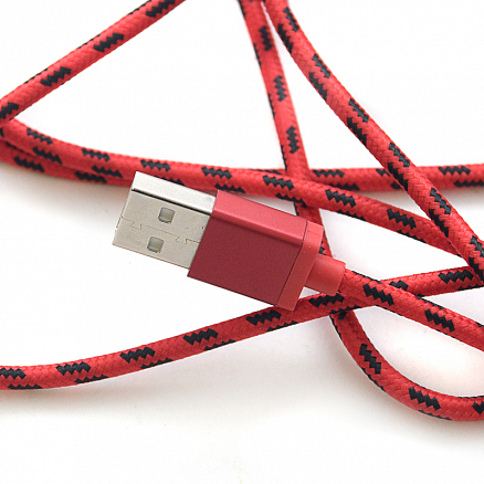 Кабель USB - Lightning для зарядки iPhone 1,5 м 2.4А MFi плетеный Ugreen US247 красный