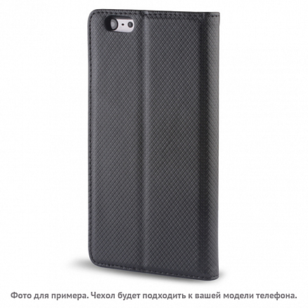 Чехол для Nokia 6.1 Plus (X6 2018) кожаный - книжка GreenGo Smart Magnet черный