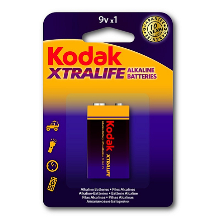 Батарейка 6LR61 9V (крона) Kodak Xtralife 1 шт.