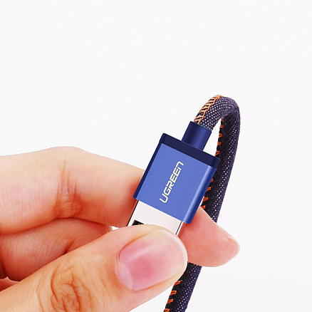 Кабель Type-C - USB 2.0 для зарядки 1 м 2А джинсовый Ugreen US250 синий