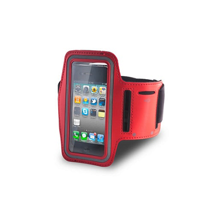 Чехол универсальный для телефона до 5 дюймов спортивный наручный GreenGo Premium красный