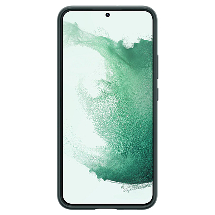 Чехол для Samsung Galaxy S22+ пластиковый тонкий Spigen Thin Fit темно-зеленый