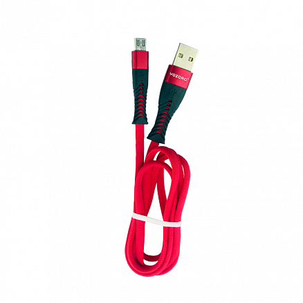 Кабель USB - MicroUSB для зарядки 1 м плетеный Yozoro U19 красный