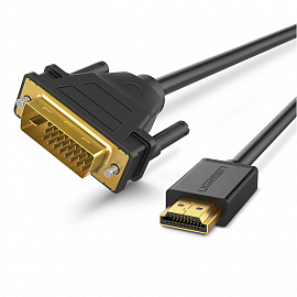 Кабель DVI-D - HDMI (папа - папа) длина 3 м Ugreen HD106 черный