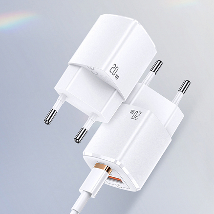 Зарядное устройство сетевое с USB и Type-C 20W Usams US-CC128 T37 Super Si (быстрая зарядка QC, PD) белое