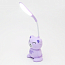 Лампа светодиодная мини настольная беспроводная SM YW1702 Мишка фиолетовая