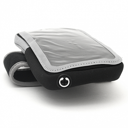 Чехол универсальный для телефона до 6 дюймов спортивный наручный GreenGo Zipper серо-черный