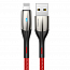 Кабель USB - Lightning для зарядки iPhone 0,5 м 2.4А плетеный Baseus Horizontal красный