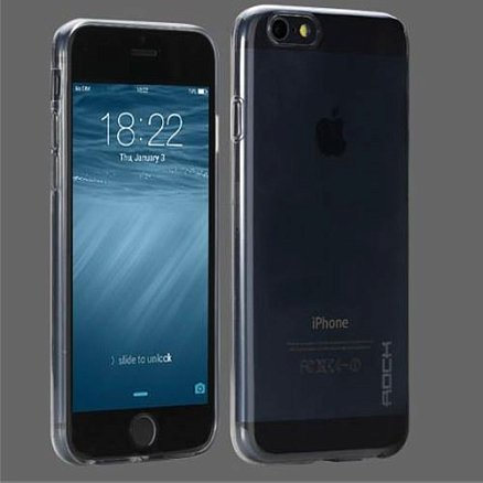 Чехол для iPhone 6, 6S ультратонкий мягкий Rock Ultrathin TPU полупрозрачный черный