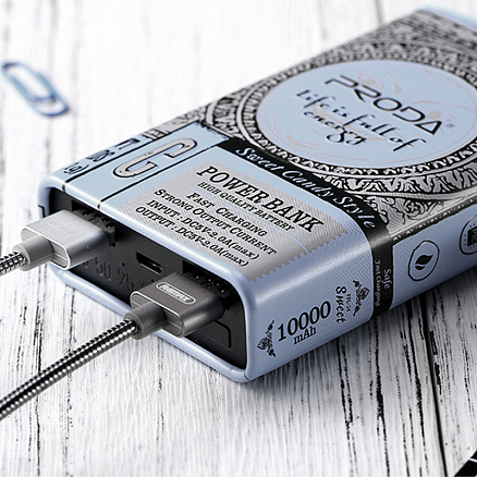 Внешний аккумулятор Remax Proda Cool taste 10000мАч (2хUSB, ток 2А) серый