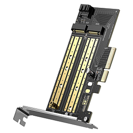 Адаптер PCI-E - M.2 NVME, M.2 NGFF для SSD Ugreen CM302 черный