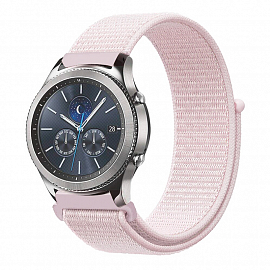 Ремешок-браслет для Samsung Galaxy Watch 46 мм, Gear S3 текстильный Nova Nylon Loop бледно-розовый