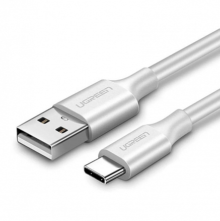 Кабель Type-C - USB длина 1,5 м 3A Ugreen US287 (быстрая зарядка QC 3.0) белый