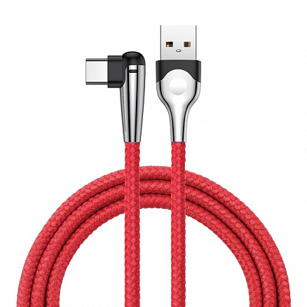 Кабель USB - Type-C для зарядки 2 м 2А с угловым Type-C Baseus MVP красный