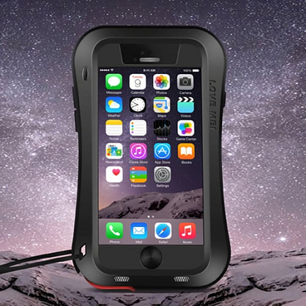 Чехол для iPhone 6, 6S гибридный для экстремальной защиты Love Mei Powerful Small Waist черный