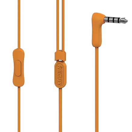 Наушники Remax RM-301 вкладыши с микрофоном оранжевые