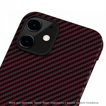Чехол для iPhone 12 Pro кевларовый тонкий Pitaka MagEZ черно-красный