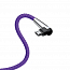 Кабель USB - MicroUSB для зарядки 1 м 2.4А плетеный с угловым штекером Baseus Sharp-bird фиолетовый