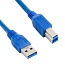 Кабель USB 3.0 - USB B для подключения принтера или сканера длина 1.5м 4World (Польша) синий