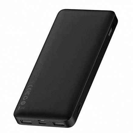 Внешний аккумулятор Baseus Bipow Digital с дисплеем 10000мАч (USB, Type-C, ток 3А, быстрая зарядка PD, QC 3.0, 15Вт) черный