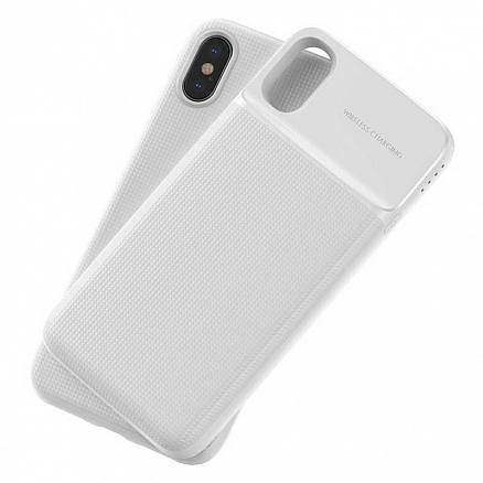 Чехол-аккумулятор с беспроводной зарядкой для iPhone X, XS Baseus Backpack 5000mAh белый