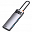 Хаб (разветвитель) Type-C - 3 х USB 3.0, HDMI 4K, Ethernet Baseus Metal Gleam серый