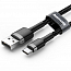 Кабель Type-C - USB 2.0 для зарядки 2 м 2А плетеный Baseus Cafule черно-серый