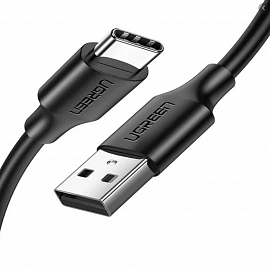 Кабель Type-C - USB длина 0,25 м 3A Ugreen US287 (быстрая зарядка QC 3.0) черный